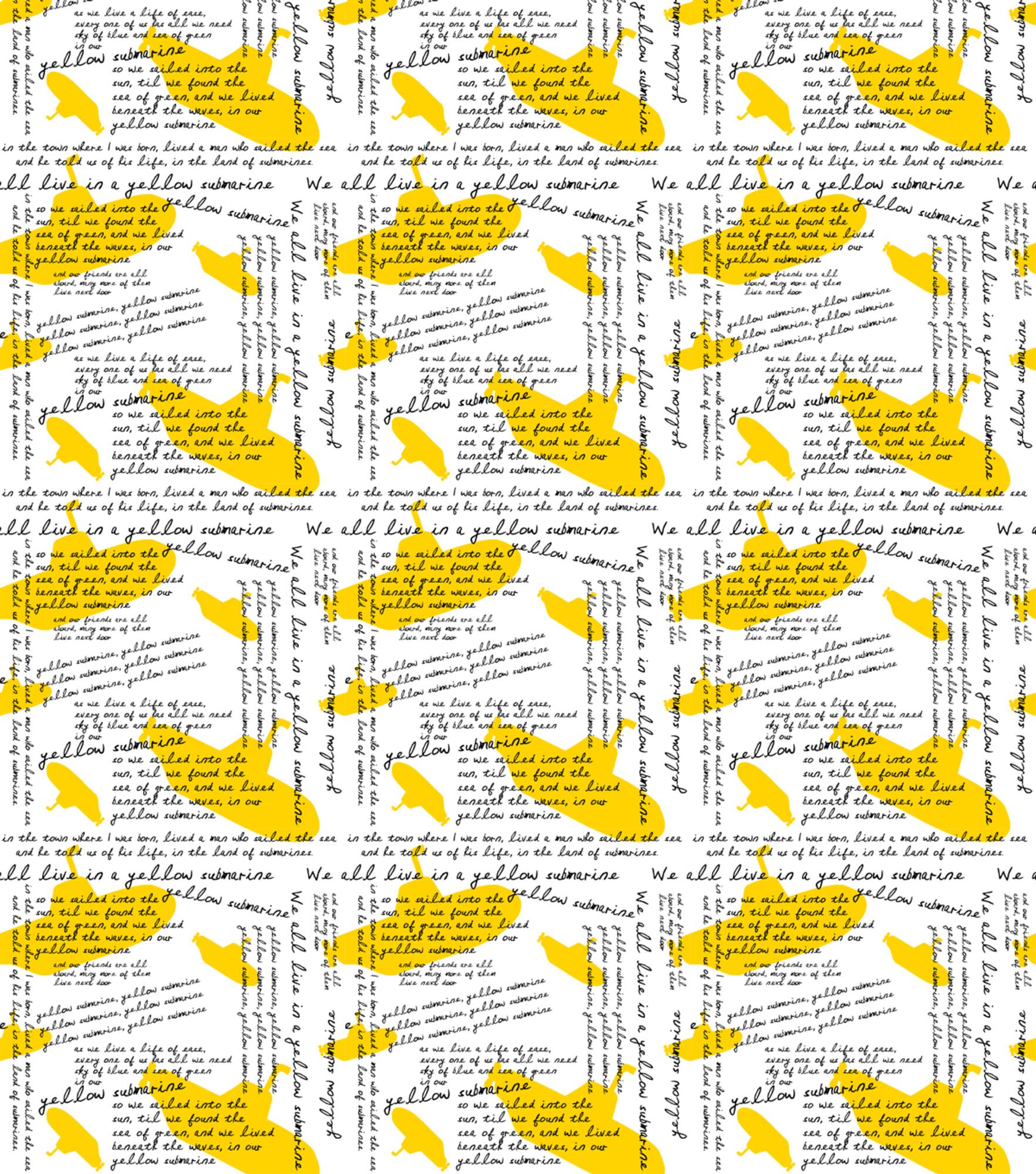 Epic Lennon & McCartney Yellow Submarine Cotton Fabric